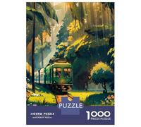 Jigsaw 1000 Pieces for Teenagers Forest Train Puzzles for Adults Fun Games Stress Reliever Unique Gifts for Birthday And Christmas 52x38cm/1000pcs
