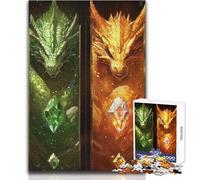 Jigsaw 1000 Pieces for Teenagers Four Dragon Elements Tough Challenge Educational Game Gifts for Women Men (size 38x52cm)