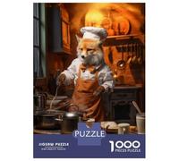 Jigsaw 1000 Pieces for Teenagers Fox Cooking Kitchen Funny Puzzles for Adults Fun Games Stress Reliever Unique Gifts for Birthday And Christmas 52x38cm/1000pcs