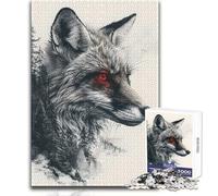 Jigsaw 1000 Pieces for Teenagers Fox Double Exposure Trees Tough Challenge Educational Game Gifts for Women Men (size 50x75cm)