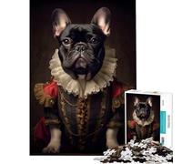Jigsaw 1000 Pieces for Teenagers French Bulldog Baroque Brain Intelligence Challenge Addictive Toys Relaxing Games Wall Art Great Gifts And Toys (Size 38x26cm)