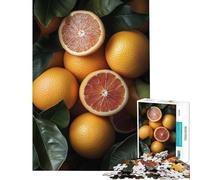 Jigsaw 1000 Pieces for Teenagers Fresh Blood Oranges And Green Leaves Educational Game Learning Educational Toys Art Work Gifts Precision Cutting (Size 50x75cm)
