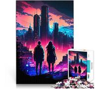 jigsaw 1000 pieces for teenagers Futuristic Hues City for Educational Game Challenge Toy gifts for friends and family 26x38cm