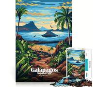 Jigsaw 1000 Pieces for Teenagers Galapagos National Park Ecuador Illustration Precise Cut Art Smart Brain Toy Relax Play Time Birthday Activity (38x26cm)