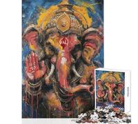 Jigsaw 1000 Pieces for Teenagers Ganesha Power Relax Games Difficult Challenge Anti-Stress Toys with Fully Interlocking Randomly Shaped Pieces (50x75cm)