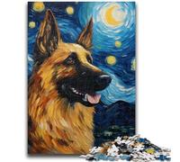 Jigsaw 1000 Pieces for Teenagers German Shepherd Van Gogh Birthday Present Practical Game Great Gift for Games 50x75cm