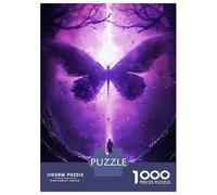 Jigsaw 1000 Pieces for Teenagers Giant Purple Butterfly Adult Jigsaw Puzzle DIY Toys Difficult Hard Unique Gifts for Birthday And Christmas 70x50cm/1000pcs