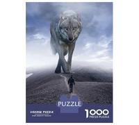 Jigsaw 1000 Pieces for Teenagers Giant Wolf Vs Man Mindset Teenager Puzzles Hands-on Game Perfect Decoration for Is Ideal As A Gift 52x38cm/1000pcs