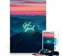 Jigsaw 1000 Pieces for Teenagers God Is Good Exact Edge Art Smart Mind Activity Cozy Time Game Birthday Art Gift (38x52cm)