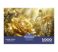 Jigsaw 1000 Pieces for Teenagers Golden Rose Wall Mural Puzzle for Adults Toy Wall Decor Presents for Women Birthday And Unique Gifts 52x38cm/1000pcs