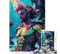 Jigsaw 1000 Pieces for Teenagers Golden Tide︰ Poseidon's Realm Relax Games Difficult Challenge Anti-Stress Toys with Fully Interlocking Randomly Shaped Pieces (50x75cm)