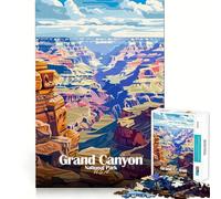 Jigsaw 1000 Pieces for Teenagers Grand Canyon National Park Illustration Precise Cut Art Smart Brain Toy Relax Play Time Birthday Activity (38x26cm)