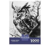 Jigsaw 1000 Pieces for Teenagers Great Horned Owl Puzzle for Adults Relaxing Games But Fun And Humorous Unique Gifts for Birthday And Christmas 52x38cm/1000pcs