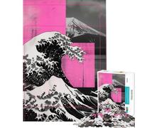 Jigsaw 1000 Pieces for Teenagers Great Wave Collage Educational Challenge Stress Reliever Educational Toy Suitable for Ages 14 And Up (38x26cm)