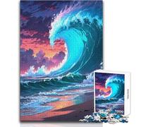 Jigsaw 1000 Pieces for Teenagers Great Wave Fantasy Ocean Tough Challenge Educational Game Gifts for Women Men (size 38x26cm)