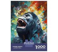 Jigsaw 1000 Pieces for Teenagers Growling Gorilla Abstract Puzzle for Adults Relaxing Games But Fun And Humorous Unique Gifts for Birthday And Christmas 70x50cm/1000pcs