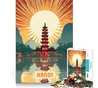 Jigsaw 1000 Pieces for Teenagers Hanoi Exact Edge Art Smart Mind Activity Cozy Time Game Birthday Art Gift (50x75cm)