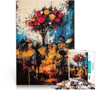 jigsaw 1000 pieces for teenagers Harvest of Dreams 鈥-Expressionist Surreal Village Scene Quizspiel Wichtelgeschenke52x38cm