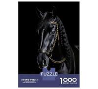 Jigsaw 1000 Pieces for Teenagers Horse Gold Dark Jigsaws for Adults Brain Teaser Game Pattern Assembly Birthday And Unique Gifts 38x26cm/1000pcs