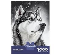 Jigsaw 1000 Pieces for Teenagers Husky Snow Animal Puzzle for Adults Relaxing Games Presents for Women for Is Ideal As A Gift 52x38cm/1000pcs