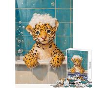 Jigsaw 1000 Pieces for Teenagers Jaguar Bath Time Jigsaws for Adults Puzzle For Family Fun Challenging To Complete Challenging Family Fun Game (50x75cm)