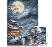 Jigsaw 1000 Pieces for Teenagers Japan Winter Landscape Hand Speed Race Brain Teaser Game Great Gift for Games (size 50x75cm)