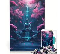 Jigsaw 1000 Pieces for Teenagers Japanese Buddha Waterfall, Anti-Stress Toys, Pattern Assembly, Unique Gifts for Birthday And Christmas (38x26cm)