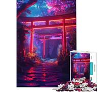 Jigsaw 1000 Pieces for Teenagers Japanese Neon Forest Aura Fun at Home Activities, Enhance Memory Practical Game Suitable for Ages 14 And Up (38x52cm)