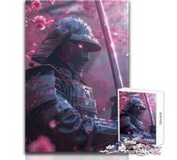 Jigsaw 1000 Pieces for Teenagers Japanese Samurai Sakura Ideal for Cozy Downtime Fine Precision Die Cut Play Toy Size 38x52cm