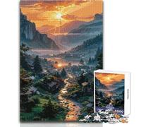 Jigsaw 1000 Pieces for Teenagers Japanese Village Sunset Landscape Tough Challenge Educational Game Gifts for Women Men (size 38x52cm)