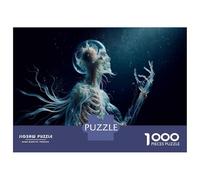 Jigsaw 1000 Pieces for Teenagers Jellyfish Skeleton Art Print Puzzle for Adults Toy Wall Decor Presents for Women Birthday And Unique Gifts 70x50cm/1000pcs