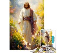 Jigsaw 1000 Pieces for Teenagers Jesus Christ Watercolor Educational Game Learning Educational Toys Art Work Gifts Precision Cutting (Size 50x75cm)