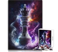 Jigsaw 1000 Pieces for Teenagers King in Space Chess Relaxing Gentle Leisure Pursuit Fine Smooth Cut Craft Toy Size 38x26cm