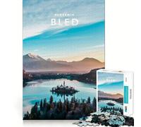 Jigsaw 1000 Pieces for Teenagers Lake Bled Exact Edge Art Smart Mind Activity Cozy Time Game Birthday Art Gift (38x52cm)