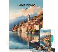 Jigsaw 1000 Pieces for Teenagers Lake Como Italy Exact Edge Art Smart Mind Activity Cozy Time Game Birthday Art Gift (38x52cm)