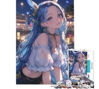 Jigsaw 1000 Pieces for Teenagers Lantern Anime Girl Fox Educational Challenge Wall Decoration Relaxing Games for And from 14 Years And over (38x26cm)