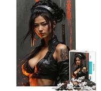 Jigsaw 1000 Pieces for Teenagers Lena Lethalstrike - Cyberpunk Ninja Assassin Brain Intelligence Challenge Addictive Toys Relaxing Games Wall Art Great Gifts And Toys (Size 75x50cm)