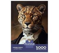 Jigsaw 1000 Pieces for Teenagers Leopard in A Tuxedo Portrait Jigsaw for Adults Hands-on Game Difficult Challenge Difficult And Challenge 70x50cm/1000pcs