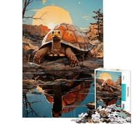 Jigsaw 1000 Pieces for Teenagers Leopard Tortoise Educational Game Learning Educational Toys Art Work Gifts Precision Cutting (Size 38x26cm)
