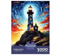 Jigsaw 1000 Pieces for Teenagers Lighthouse on A Rocky Coast Poster, Picture, Metal Print, Paint by P Art Jigsaw for Adults Hands-on Game Difficult Challenge Difficult And Challenge 52x38cm/1000pcs