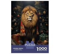 Jigsaw 1000 Pieces for Teenagers Lion Xmas Sweet Puzzles for Adults Hands-on Game Enhance Memory Birthday And Unique Gifts 52x38cm/1000pcs