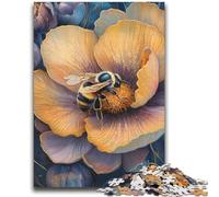 Jigsaw 1000 Pieces for Teenagers Little Bee on A Flower - Art Nouveau Birthday Present Practical Game Great Gift for Games 38x52cm
