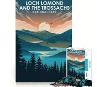 Jigsaw 1000 Pieces for Teenagers Loch Lomond National Park Exact Edge Art Smart Mind Activity Cozy Time Game Birthday Art Gift (38x52cm)