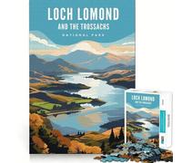 Jigsaw 1000 Pieces for Teenagers Loch Lomond National Park Precise Cut Art Smart Brain Toy Relax Play Time Birthday Activity (38x52cm)
