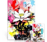 jigsaw 1000 pieces for teenagers Lotus Flower Abstract Art Educational Games Home Decoration gifts for friends and family 26x38cm