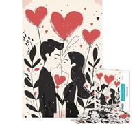 Jigsaw 1000 Pieces for Teenagers Love Valentine Heart Educational Game Learning Educational Toys Art Work Gifts Precision Cutting (Size 50x75cm)