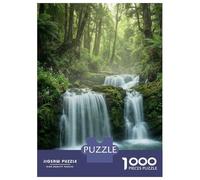 Jigsaw 1000 Pieces for Teenagers Lush Forest Waterfall Teenager Puzzles Hands-on Game Perfect Decoration for Is Ideal As A Gift 52x38cm/1000pcs
