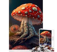 Jigsaw 1000 Pieces for Teenagers Magic Mushrooms Home Decoration Toys Art Work Gift Relax Games with Fully Interlocking Randomly Shaped Pieces Size 50x75cm