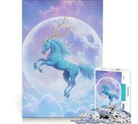 Jigsaw 1000 Pieces for Teenagers Magical Unicorn FullMoon Impossible Game Difficult Challenge Gifts for Friends And Family 50x75cm