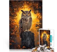 jigsaw 1000 pieces for teenagers Majestic Eagle Owl in Autumn Lernspiele Jedes Stück ist einzigartig Anspruchsvolles Familienspiel75x50cm